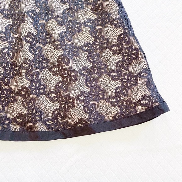 Marc Jacobs Black Beige Lace Overlay A-Line Short Skirt SZ4 - Picture 3 of 7